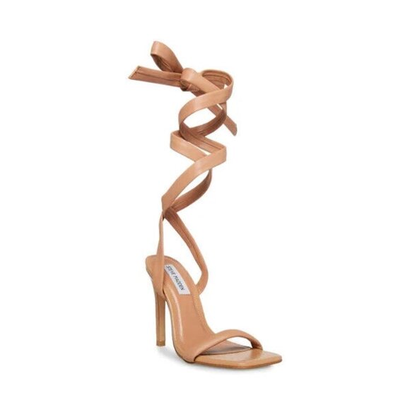Steve Madden BNWT "Utilize" sz 5.5 tan wrap around stiletto heel sandals - Picture 1 of 7